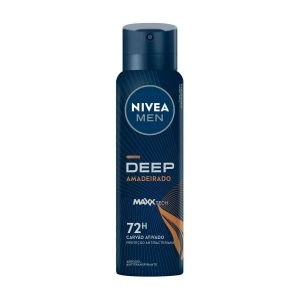 NIVEA MEN Antitranspirante Aerossol Deep Carvão Ativado Amadeirado 150ml