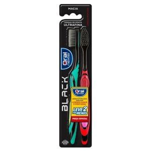 Escova De Dente Black Macia Com 2 Unidades Oral Nexter