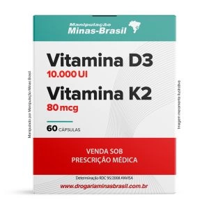 Vitamina D3 10.000 Ui Vitamina K2 80Mcg 60 Cápsulas
