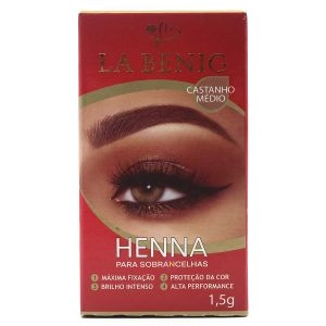 Henna Para Sobrancelhas La Benig Cor Castanho Médio 1,5G