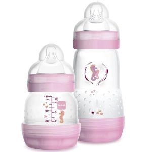 Kit Mamadeira MAM Easy Start Anticólica Starter Set Rosa 130mL e 260mL