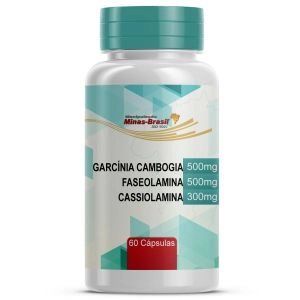 Garcínia 500mg + Faseolamina 500mg + Cassiolamina 300mg 60 Cápsulas
