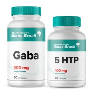Kit Gaba 400mg 60 Cápsulas + 5 Htp 100mg 30 Cápsulas