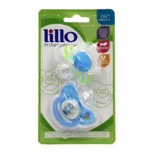 Kit Chupeta Dia e Noite Tamanho 2 Azul Lillo