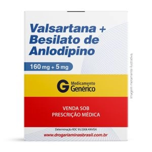 Valsartana 160mg + Anlodipino 5mg com 28 Comprimidos Revestidos Genérico Sandoz