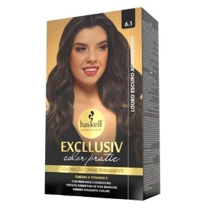 Coloração Excllusiv Color Pratic 6.1 Louro Escuro Acinzentado Haskell
