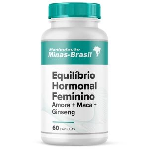 Equilíbrio Hormonal Feminino Amora+ Maca + Ginseng  60 Cápsulas