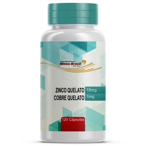 Zinco Quelato 15Mg + Cobre Quelato 1Mg - 120 Cápsulas