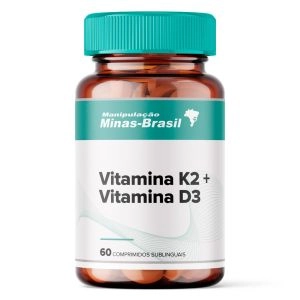 Vitamina K2 120mcg + Vitamina D3 10.000 Ui - 60 Comprimidos Sublingual