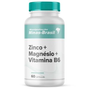 Zinco 6mg + Magnésio 210mg + Vitamina B6 1,1mg 60 Cápsulas