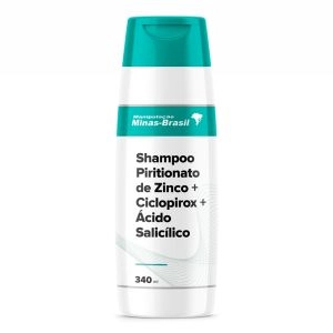Shampoo Com Piritionato de Zinco + Ciclopirox + Ácido Salicílico 340ml