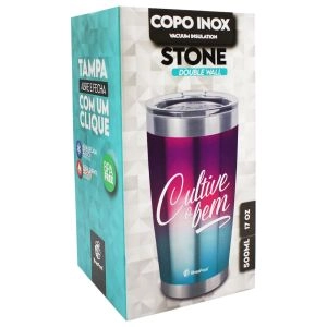 Copo Térmico Inox Stone Cultive o Bem 500ml Brasfoot