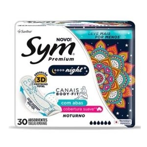 Absorvente Com Abas Sym Premium Good Night Cobertura Suave com 30 Unidades Santher