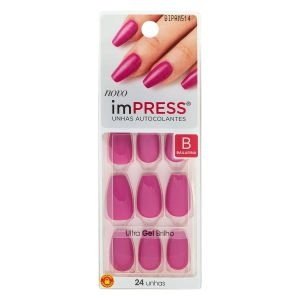 Unhas Autocolantes Impress Bailarina Amethyst 24 Unhas Kiss New York