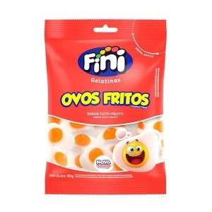 Balas Gelatinosas Ovos Fritos Sabor Tutti-Frutti 90g Fini
