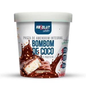 Pasta de Amendoim Integral Bombom de Coco com Whey Protein 500g Absolut Nutrition