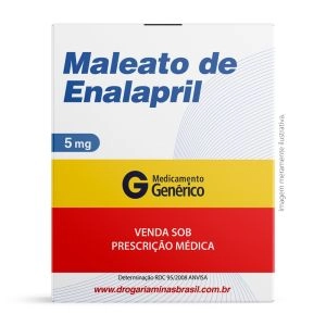 Maleato de Enalapril 5mg Com 30 Comprimidos Genérico Ems