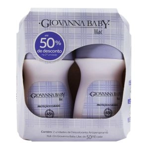 Kit Desodorante Antitranspirante Roll-On Lilac com 2 Unidades 50ml Giovanna Baby