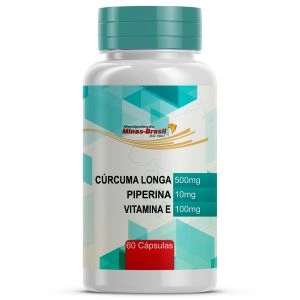 Cúrcuma Longa Com Pimenta Preta e Vitamina e 60 Cápsulas