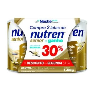 Kit Complemento Alimentar Nutren Senior Baunilha 1,48kg Ganhe 30% de Desconto na Segunda Lata