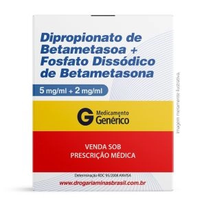 Dipropionato de Betametasona 5mg/ml + Fosfato Dissódico de Betametasona 2mg/ml Com 1 Ampola Genérico Neo Química