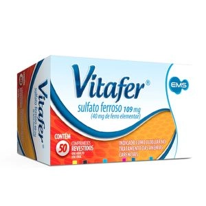 Vitafer 40mg Com 50 Comprimidos Revestidos Ems