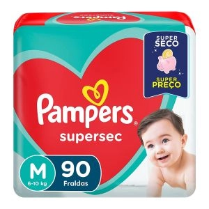 Fralda Descartável Pampers Supersec Jumbo M Com 90 Unidades
