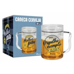 Caneca Gel Cerveja Melhor Pai do Mundo Brasfoot 200ml