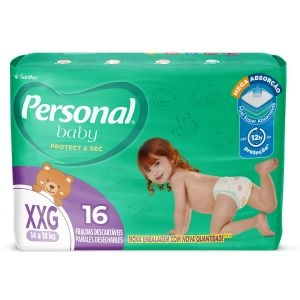 Fralda Personal Soft E Protect Baby Mega XXG Com 16 Unidades