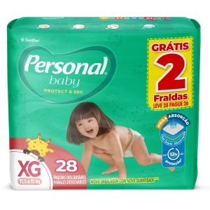 Fralda Personal Soft E Protect Baby Mega XG Com 28 Unidades