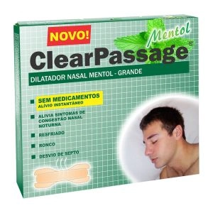 Dilatador Nasal Mentol Tamanho Grande com 9 Unidades ClearPassage