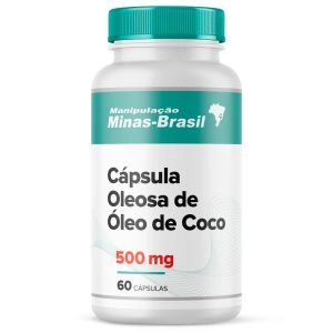 Cápsula Oleosa de Óleo de Coco 500mg 60 Cápsulas