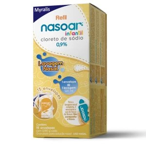 Nasoar Infantil 0,9% Solução Nasal Refil Com 15 Envelopes Myralis