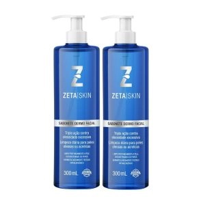 Kit Sabonete Líquido Dermo Facial Tripla Ação Com 2 Unidades De 300ml Cada Zeta Skin