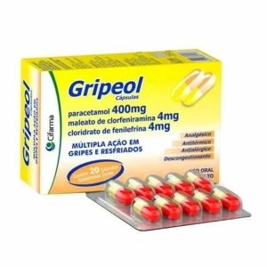 Gripeol Paracetamol 400mg e Cloridrato Fenillefrina 4mg e Maleato de Clorfeniramina 4mg Com 20 cápsulas Cifarma