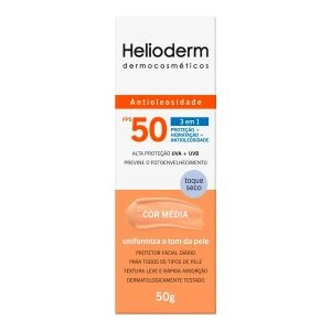 Protetor Solar Facial Helioderm FPS50 Com Cor Média 50g Kley Hertz