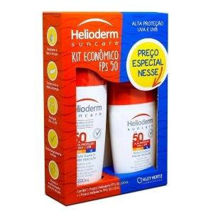 Kit Helioderm Suncare Protetor Solar Corporal FPS 50 com 200ml e 120ml Kley Hertz