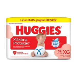 Fralda Huggies Supreme Care Unissex XG Com 58 Unidades