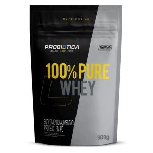 Suplemento Alimentar 100% Pure Whey Refil Sabor Baunilha 900G Probiotica