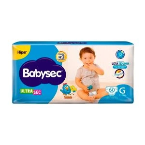 Fralda Babysec Ultrasec Hiper Galinha Pintadinha G Com 60 Unidades
