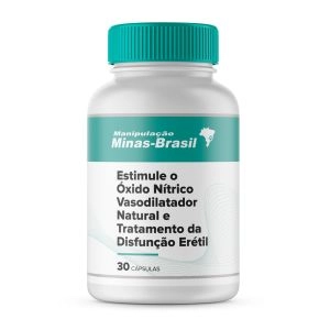 Estimule o Óxido Nítrico Vasodilatador Natural e Tratamento da Disfunção Erétil 30 Cápsulas