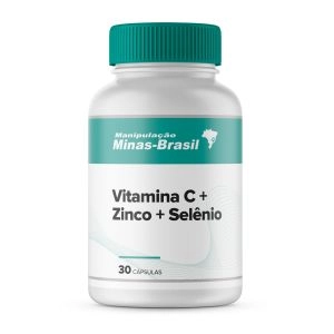 Vitamina C 500mg + Zinco 25mg + Selênio 320mcg 30 Cápsulas