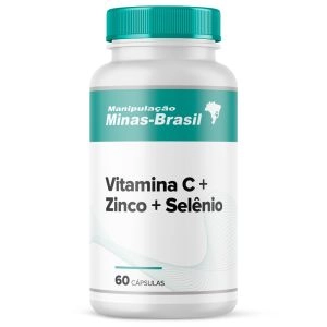 Vitamina C 500mg + Zinco 25mg + Selênio 320mcg 60 Cápsulas