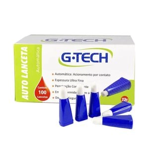 Auto Lanceta Automática 23g Com 100 Unidades G-tech